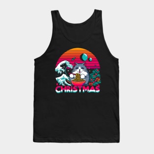 CUTE HAPPY CAT EATING RAMEN WAVE JAPANESE Tank Top